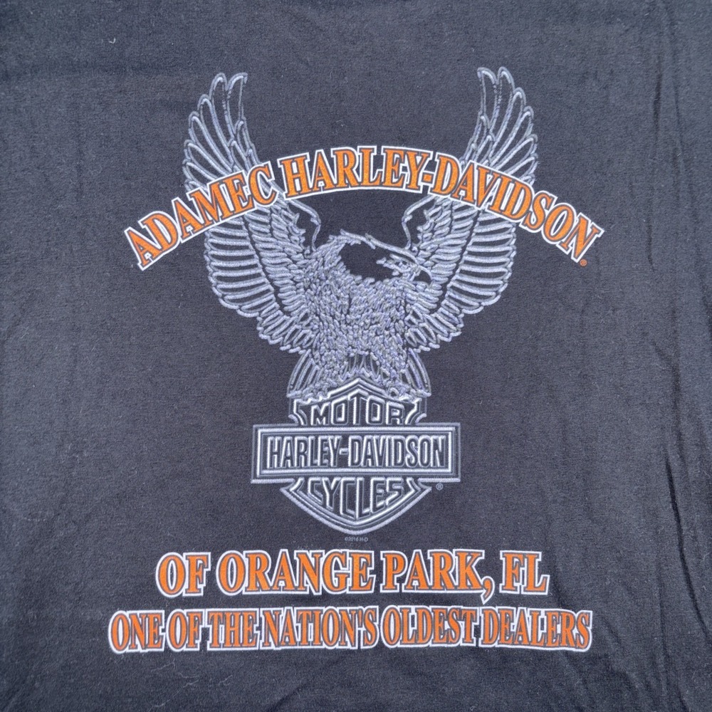 Adamec Harley Davidson Black T-Shirt Men's XL Orange Park,FL (2016)